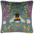 Front - Wylder Nature House of Bloom Zinnia Bee Piped Square Cushion Cover