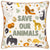 Front - Little Furn Wildlife Save Our Animals Velvet Piped Cushion Cover