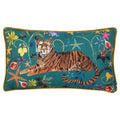 Front - Wylder Madagascan Piped Velvet Tiger Cushion Cover