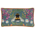 Front - Wylder Nature House of Bloom Zinnia Bee Piped Rectangular Cushion Cover