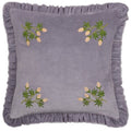 Front - Furn Hettie Velvet Embroidered Cushion Cover