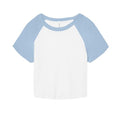 Front - Bella + Canvas Womens/Ladies Micro-Rib Raglan Crop Top