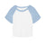 Front - Bella + Canvas Womens/Ladies Micro-Rib Raglan Crop Top