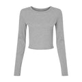 Front - Bella + Canvas Womens/Ladies Long-Sleeved Crop Top