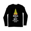 Front - Christmas Shop Mens Customisable `...Is The Best` Long Sleeve Tshirt