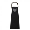 Front - Premier Unisex Adults Division Waxed Look Faux Leather Denim Bib Apron