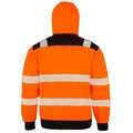 Fluorescent Orange-Black - Back - Result Genuine Recycled Mens Safety Hoodie