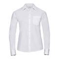 Front - Russell Collection Womens/Ladies Plain Cotton Poplin Easy-Care Long-Sleeved Shirt