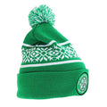 Green - Front - Celtic FC Official Snowflake Cuff Knitted Hat