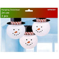 White-Black - Back - Paper Snowman Christmas Lantern (Pack of 3)