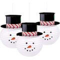 Front - Paper Snowman Christmas Lantern (Pack of 3)