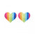 Front - Fever Womens/Ladies Rainbow Heart Nipple Pasties