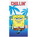 Front - SpongeBob SquarePants Chillin Velour Beach Towel