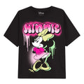 Front - Disney Girls Minnie Mouse Graffiti Drips T-Shirt