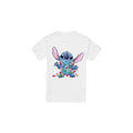 Front - Lilo & Stitch Mens Christmas Lights Sketch T-Shirt