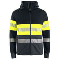 Front - Projob Mens Hooded Hi-Vis Work Jacket