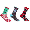 Front - Womens/Ladies Cotton Rich Festive Socks (3 Pairs)