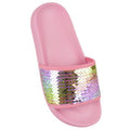 Front - Sand Rocks Girls Sequin Sliders