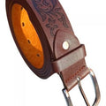 Front - Forest Mens Adult Floral Leather Belt