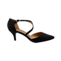 Front - Where´s That From Womens/Ladies Kennedi Suede Crossover Strap Wide Kitten Heel Shoes