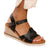 Front - Where´s That From Womens/Ladies Sydney PU Instep Strap Extra Wide Wedge