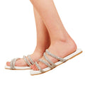 Front - Where´s That From Womens/Ladies Mahin Diamante PU Strappy Sliders