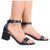 Front - Where´s That From Womens/Ladies Emani Strappy Satin Peep Toe Mid High Block Sandals