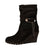 Front - Where´s That From Womens/Ladies Bryony Suede Knitted Collar Wedge Ankle Boots