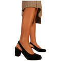 Front - Where´s That From Womens/Ladies Edith Suede Sling Back Extra Wide Block Heel Shoes