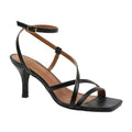 Front - Where´s That From Womens/Ladies Austin PU Crossover Strap Mid Heel High Heels