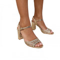 Front - Where´s That From Womens/Ladies Cuba Plaited Wide Medium Block Heel Sandals