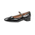 Front - Where´s That From Womens/Ladies Minsk Patent Faux Leather Buckle Detail Wide Low Heel Ballet Shoes