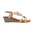 Front - Where´s That From Womens/Ladies Cevedo Diamante Flowers Low Wedge Sandals