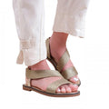 Front - Where´s That From Womens/Ladies Studio Threaded Faux Leather Wide Strap Flat Sandals