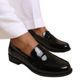 Front - Where´s That From Womens/Ladies Houston Patent Leather Slip-on Wide Loafers