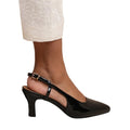 Front - Where´s That From Womens/Ladies Milos Pointed Patent Leather Sling Back Low Heel Sandals