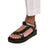 Front - Where´s That From Womens/Ladies Hawaii Studded Patent Leather Multi Strap Wide Sandals