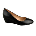 Front - Where´s That From Womens/Ladies Kieran PU Wide Platform Low Wedge Court Shoes