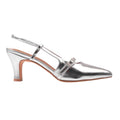 Front - Where´s That From Womens/Ladies On Point Patent Leather Sling Back Wide Medium Heel Sandals