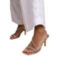 Front - Where´s That From Womens/Ladies Iowa Crystal Faux Leather Cross Strap Medium Heel Sandals