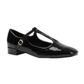 Front - Where´s That From Womens/Ladies Cairo Patent Leather T-Bar Buckle Detail Low Block Heel Shoes