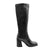 Front - Where´s That From Womens/Ladies Zhuri PU Side Zip Stretch Medium Block Heel Knee-High Boots