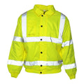 Saturn Yellow - Front - Absolute Apparel Mens Hi Viz Bomber Jacket