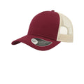 Burgundy-Stone - Front - Atlantis Rapper Cotton 5 Panel Trucker Cap