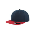 Navy-Red - Front - Atlantis Snap Back Flat Visor 6 Panel Cap