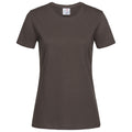 Dark Chocolate Brown - Front - Stedman Womens-Ladies Classic Tee