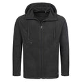 Black Opal - Front - Stedman Mens Active Hooded Fleece Jacket