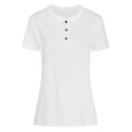 White - Front - Stedman Sharon Womens-Ladies Henley Tee