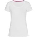 White - Front - Stedman Womens-Ladies Claire Crew Neck Tee