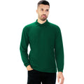 Forest Green - Front - Casual Classic Mens Long Sleeve Polo